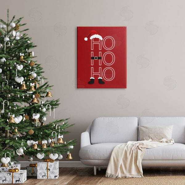 Stupell Industries Linda Birtel | Ho-Ho-Ho Clever Red Santa Claus Outfit Typography Wall Art
