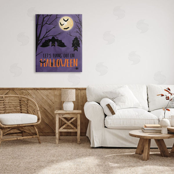 Stupell Industries Linda Birtel | Let's Hang Halloween Bats Wall Art