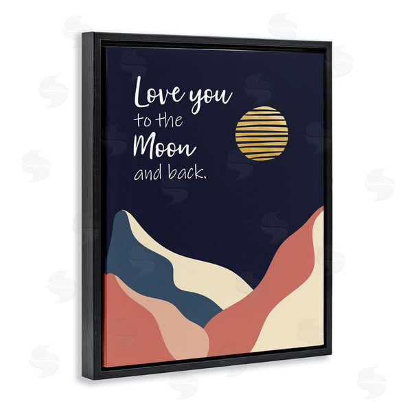 Stupell Industries Linda Birtel | Love You To Moon Phrase Night Sky Mountains Wall Art