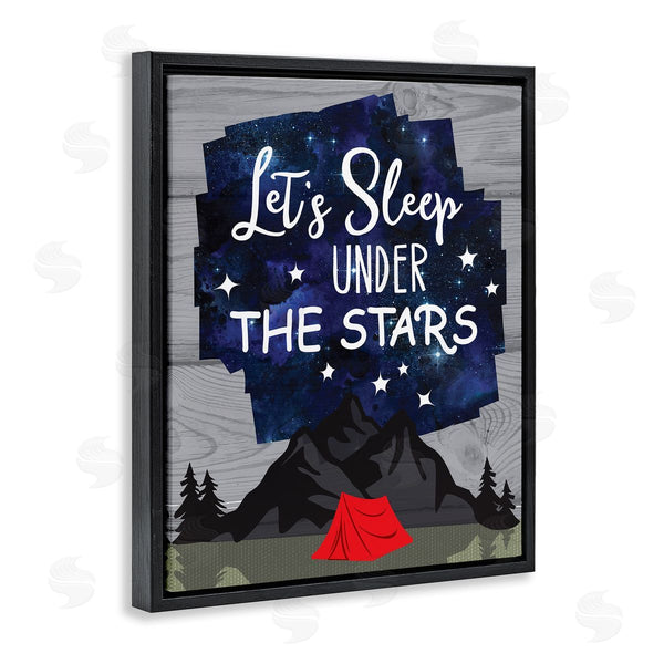 Stupell Industries Linda Birtel | Sleep Under The Stars Mountain Camping Tent Grain Pattern Wall Art