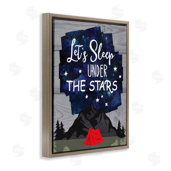 Stupell Industries Linda Birtel | Sleep Under The Stars Mountain Camping Tent Grain Pattern Wall Art