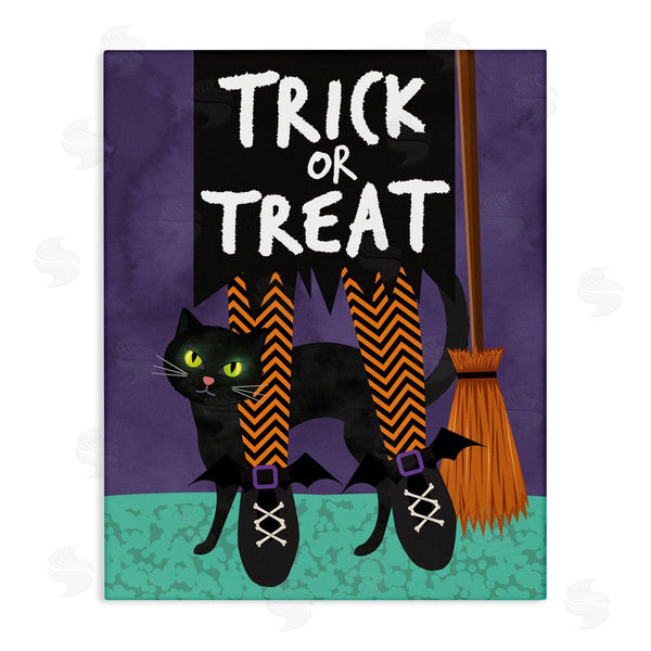 stupell industries Linda Birtel | Trick or Treat Cat & Witch Wall Art