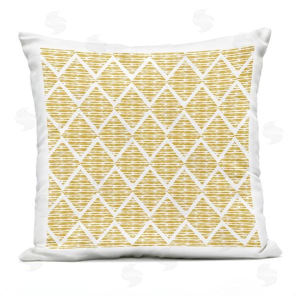 Stupell Industries Linda Birtel | Yellow Abstract Zigzag Diamond Pattern Printed Throw Pillow