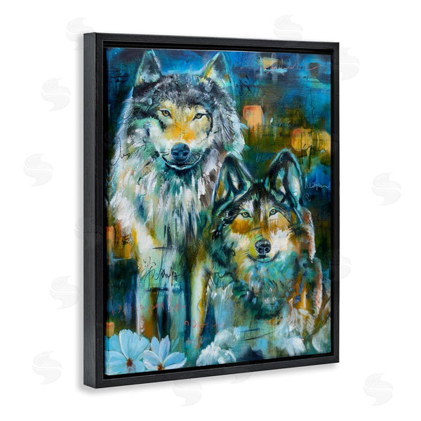 Stupell Industries Linda McClure | Abstract Wolf Pair Wall Art