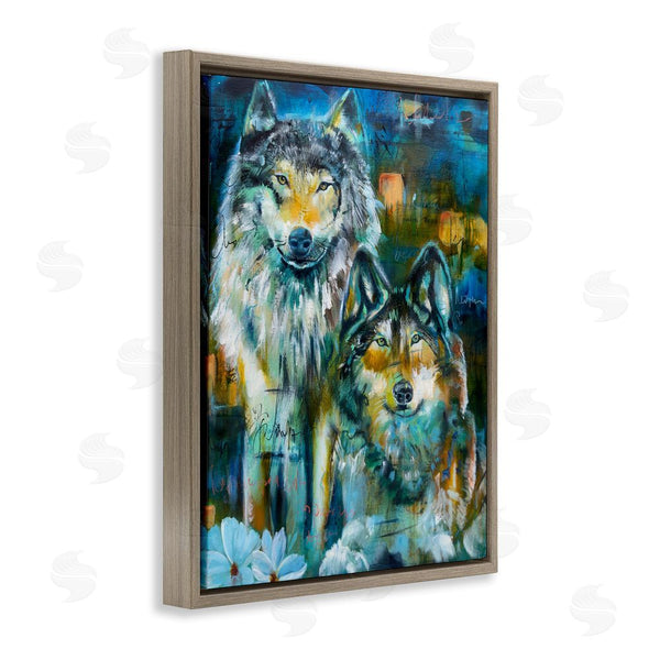 Stupell Industries Linda McClure | Abstract Wolf Pair Wall Art