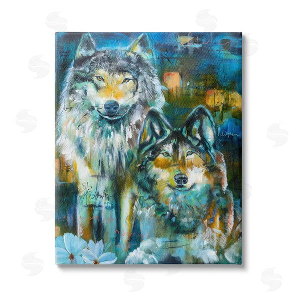 stupell industries Linda McClure | Abstract Wolf Pair Wall Art
