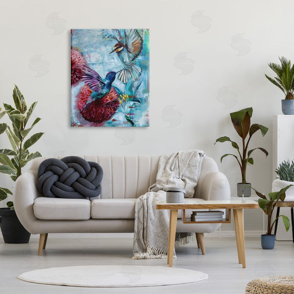 Stupell Industries Linda McClure | Hummingbirds & Dahlias Wall Art