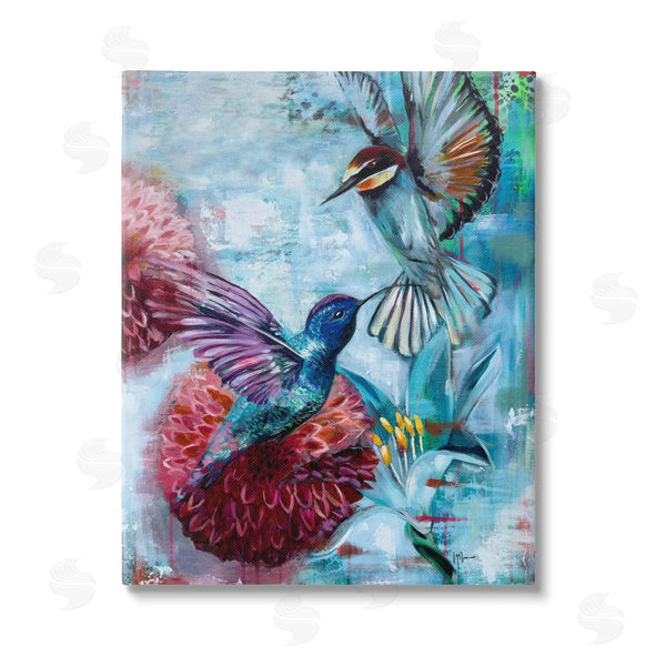 stupell industries Linda McClure | Hummingbirds & Dahlias Wall Art