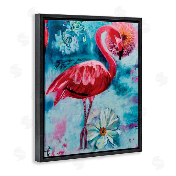 Stupell Industries Linda McClure | Modern Flamingo & Blooms Wall Art