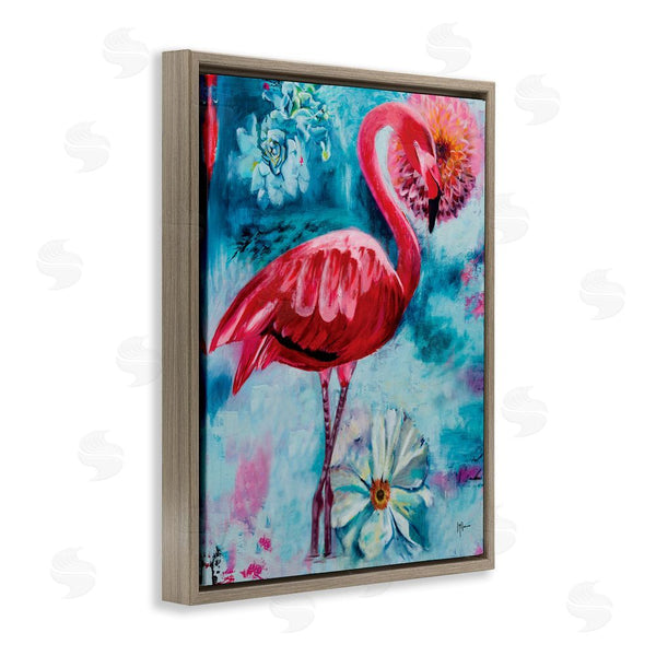 Stupell Industries Linda McClure | Modern Flamingo & Blooms Wall Art