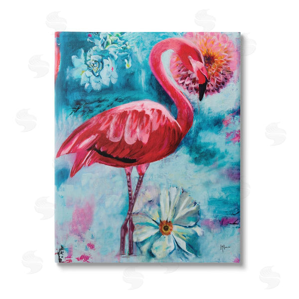 stupell industries Linda McClure | Modern Flamingo & Blooms Wall Art