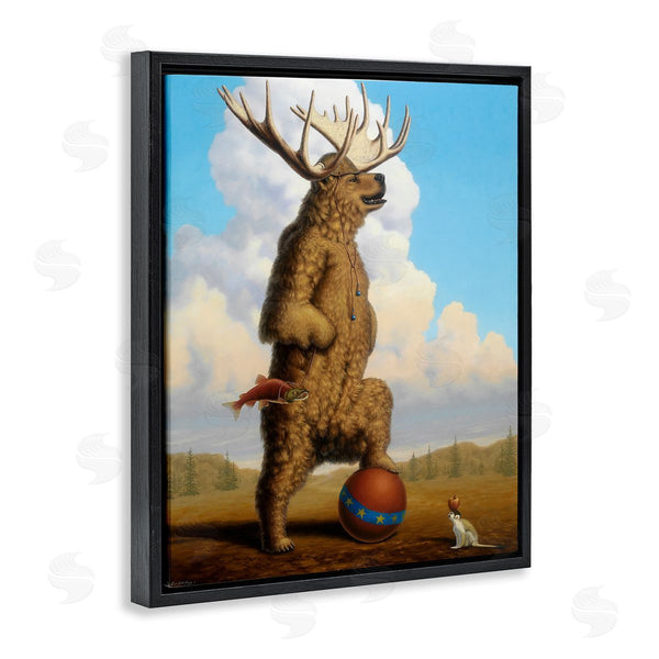Stupell Industries Linda Ridd Herzon | Vintage Circus Bear In Horned Animal Helmet Wall Art
