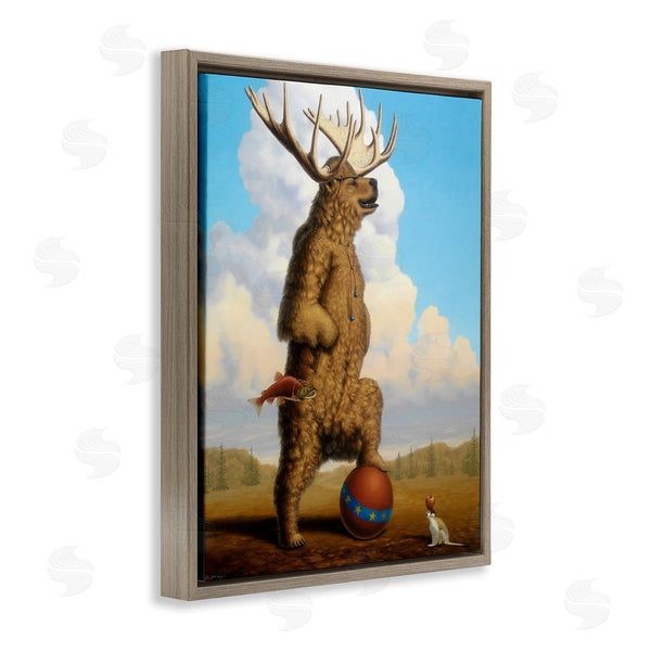 Stupell Industries Linda Ridd Herzon | Vintage Circus Bear In Horned Animal Helmet Wall Art