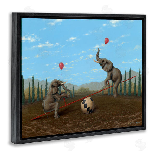 Stupell Industries Linda Ridd Herzon | Vintage Circus Elephant Balancing Ball Act Wall Art