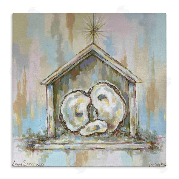 stupell industries Linda Sperruzzi | A Child Is Born Oyster Nativity