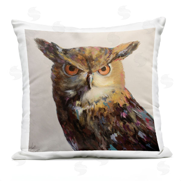 Stupell Industries Linda Sperruzzi | Aria Owl Portrait Painting Printed Throw Pillow