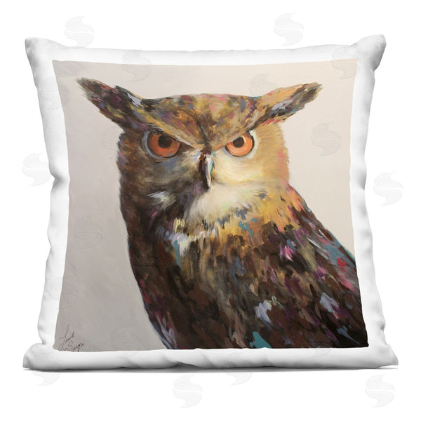 stupell industries Linda Sperruzzi | Aria Owl Portrait Painting Printed Throw Pillow