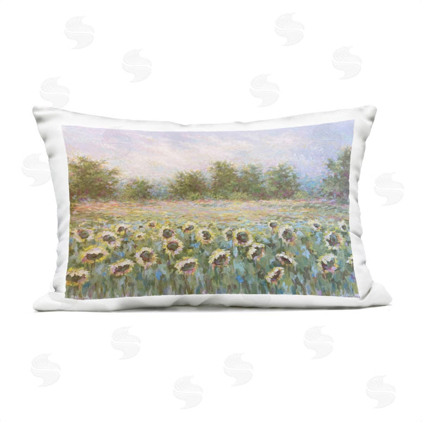 Stupell Industries Linda Sperruzzi | Arise And Shine Sunflower Field Printed Throw Pillow