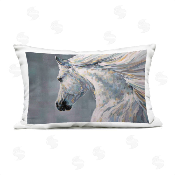 Stupell Industries Linda Sperruzzi | Ava Modern White Horse Portrait Printed Throw Pillow