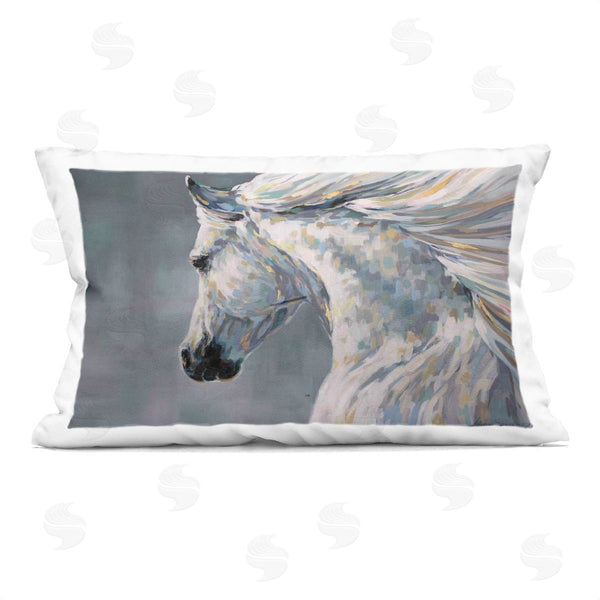 stupell industries Linda Sperruzzi | Ava Modern White Horse Portrait Printed Throw Pillow