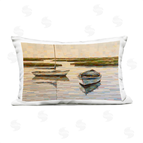 Stupell Industries Linda Sperruzzi | Be Still Rowboat Painting Printed Throw Pillow