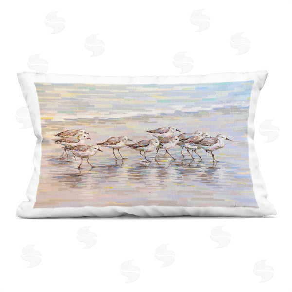 stupell industries Linda Sperruzzi | Follow Me Sandpiper Coast Printed Throw Pillow