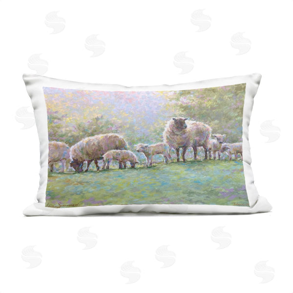 Stupell Industries Linda Sperruzzi | Misty Morning Sheep On Hill Printed Throw Pillow