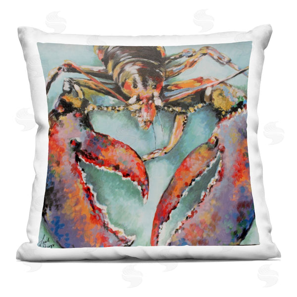 stupell industries Linda Sperruzzi | Rocco Lobster Portrait Painting Printed Throw Pillow