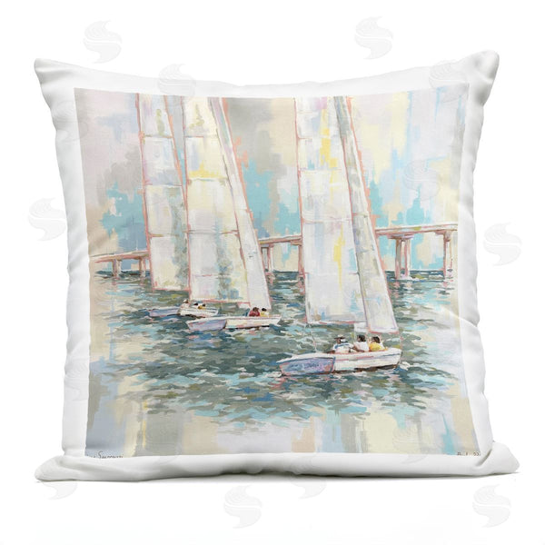 Stupell Industries Linda Sperruzzi | Sailing Towards Vilano Printed Throw Pillow