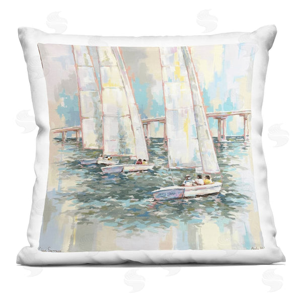 stupell industries Linda Sperruzzi | Sailing Towards Vilano Printed Throw Pillow