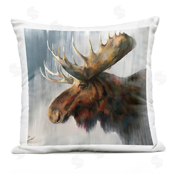 Stupell Industries Linda Sperruzzi | Samuel Modern Moose Portrait Printed Throw Pillow