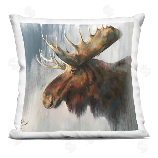 stupell industries Linda Sperruzzi | Samuel Modern Moose Portrait Printed Throw Pillow