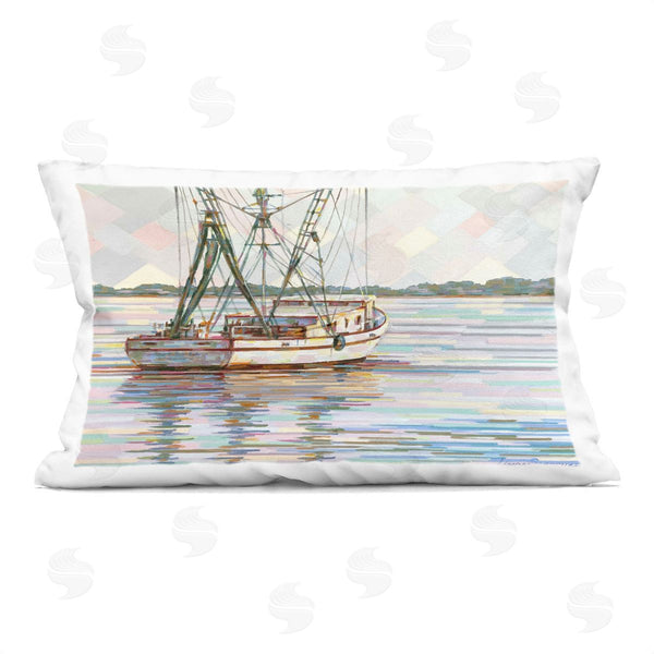 stupell industries Linda Sperruzzi | Shrimp Boat on San Sebastian River Printed Throw Pillow