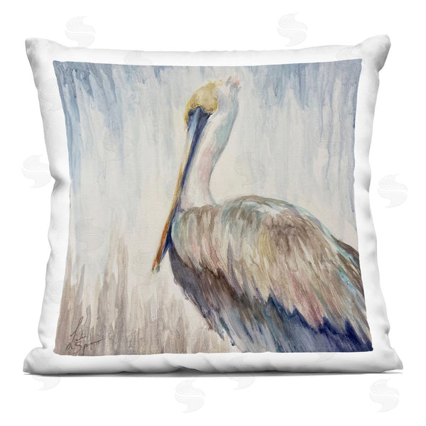 stupell industries Linda Sperruzzi | Stella Watercolor Pelican Portrait Printed Throw Pillow