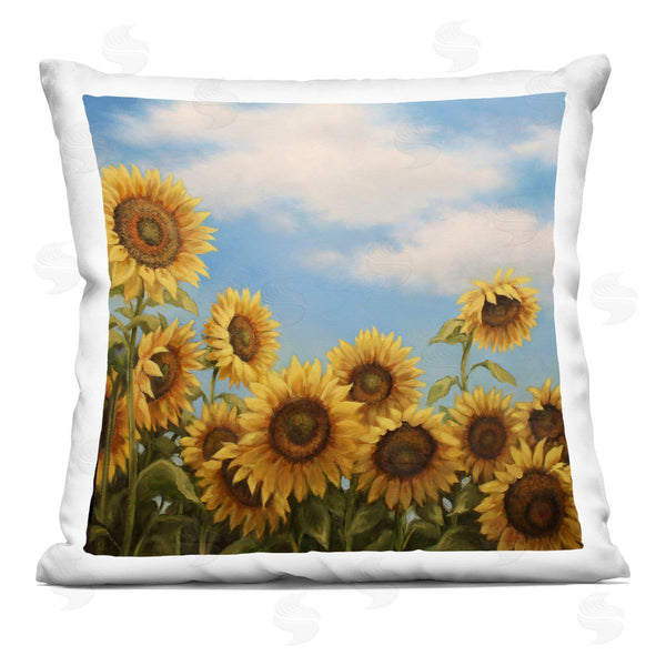 stupell industries Linda Sperruzzi | Sunflower Dance Meadow Landscape Printed Throw Pillow