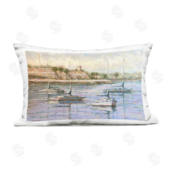 Stupell Industries Linda Sperruzzi | The Mighty Fortress And Boats Printed Throw Pillow