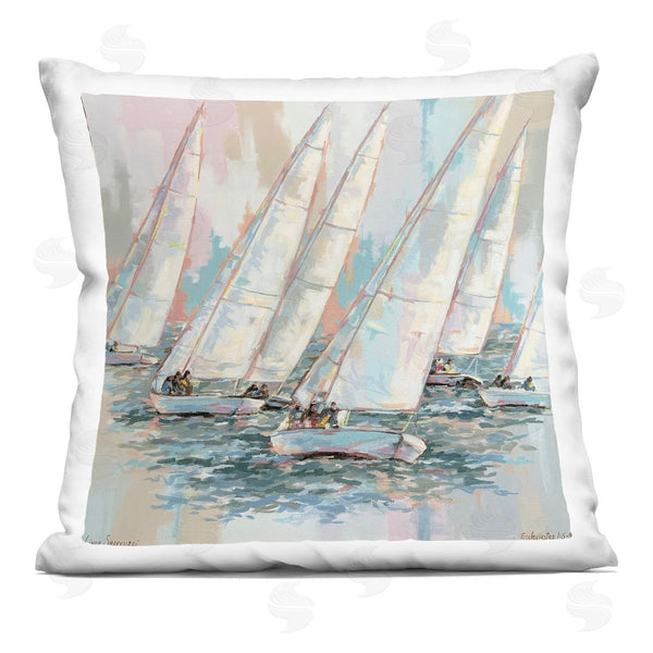 stupell industries Linda Sperruzzi | The Regatta at Sunset Printed Throw Pillow