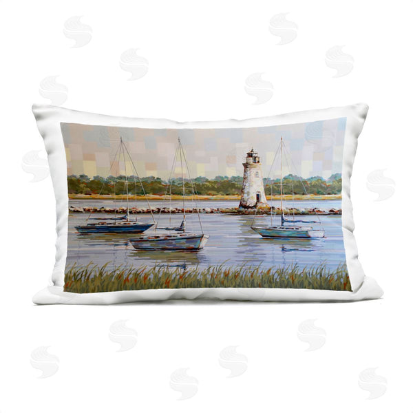 Stupell Industries Linda Sperruzzi | The Watcher Cockspur Lighthouse Printed Throw Pillow