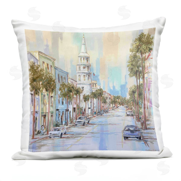 Stupell Industries Linda Sperruzzi | Views Of Broad Street Charleston Printed Throw Pillow