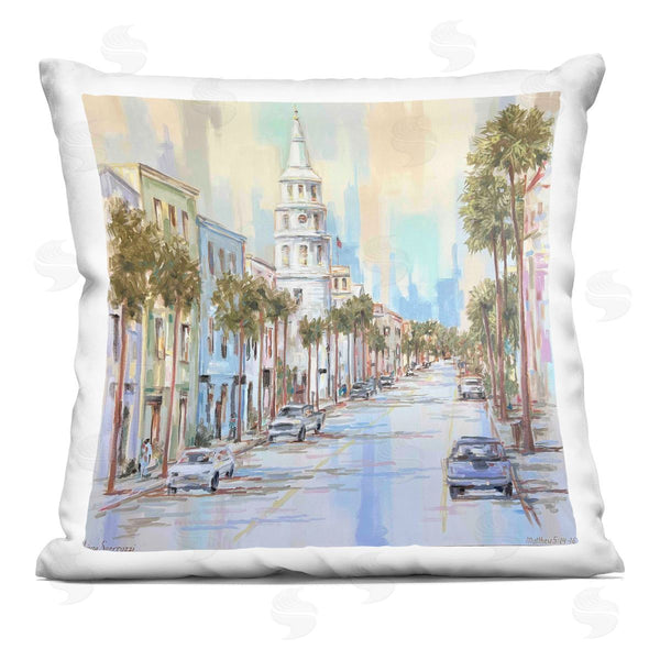 stupell industries Linda Sperruzzi | Views of Broad Street Charleston Printed Throw Pillow
