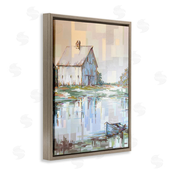 Stupell Industries Linda Sperruzzi | White Barn Reflections Landscape