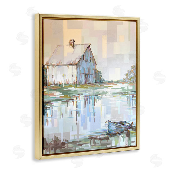 Stupell Industries Linda Sperruzzi | White Barn Reflections Landscape