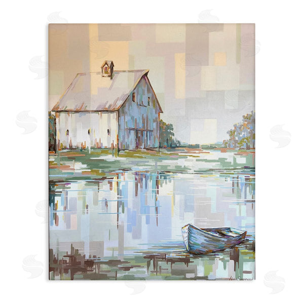 stupell industries Linda Sperruzzi | White Barn Reflections Landscape