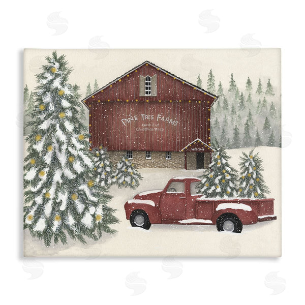 stupell industries Linda Spivey | Winter Pine Tree Farm