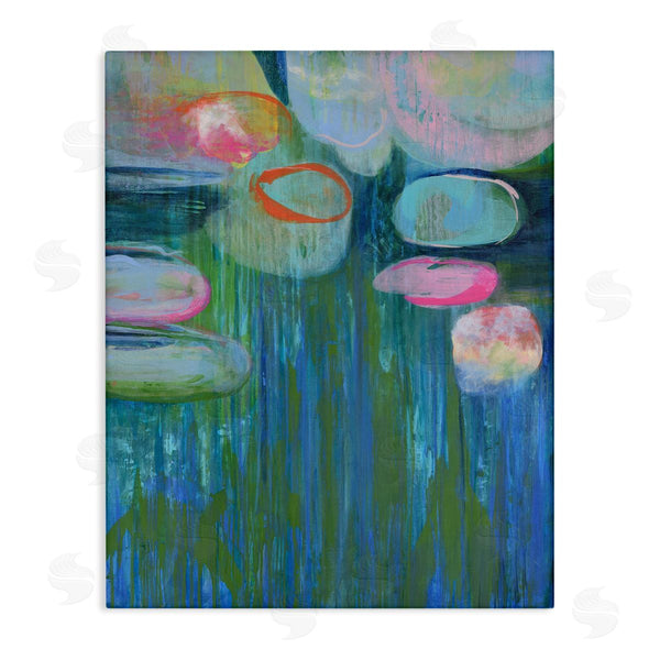 stupell industries Linda Stelling | Pond Lily Pads Abstract Painting