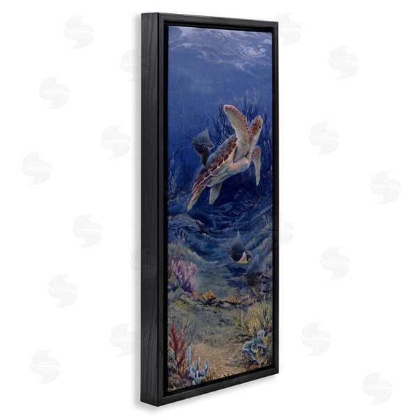 Stupell Industries Linda Thompson | Playful Underwater Turtles Wall Art
