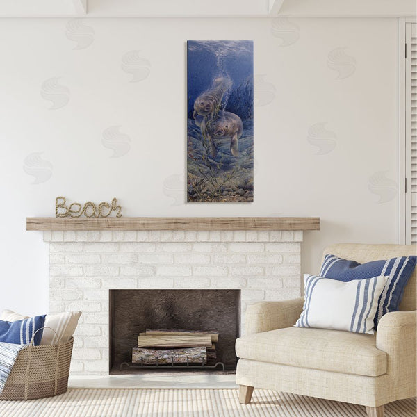 Stupell Industries Linda Thompson | Shell Game Underwater Manatees Wall Art