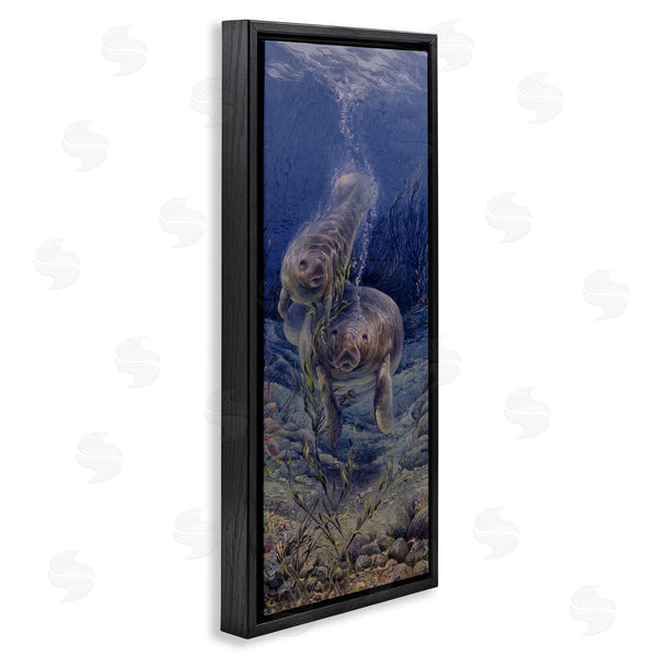 Stupell Industries Linda Thompson | Shell Game Underwater Manatees Wall Art