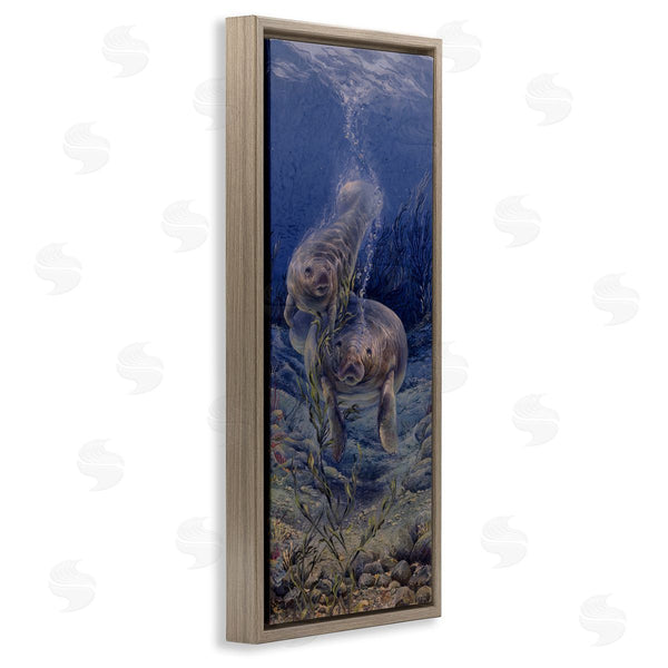 Stupell Industries Linda Thompson | Shell Game Underwater Manatees Wall Art