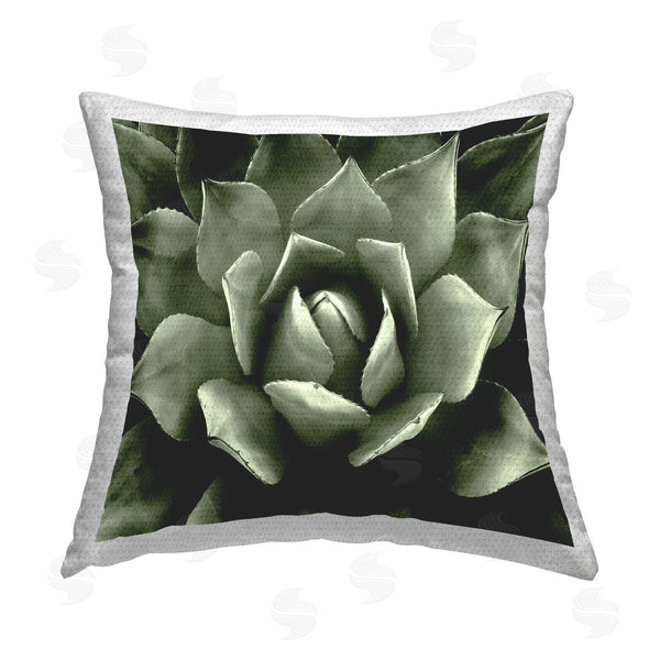 Stupell Industries Lindsay Benson | Deep Green Succulent Plant Leaves Printed Throw Pillow